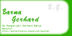 barna gerhard business card